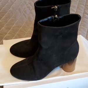 Black faux suede boots